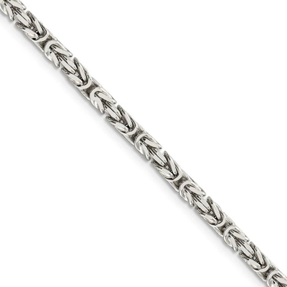 3.25mm, Sterling Silver, Solid Byzantine Chain Necklace, 24 Inch